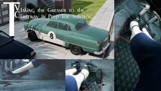 Taking the Greaser to the Freeway in Peep Toe Stilettos (mp4 1080p)