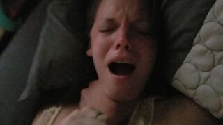 Petite Inked Brunette deep throat, choked, rough sex