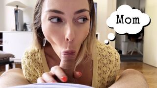 Mom came home and almost caught me sucking dick. I countinued the blowjob a while she was on kitchen